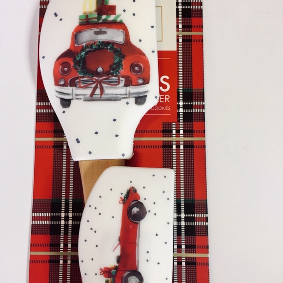 2 Silicone Xmas Red Cars Spatulas + Cutter Sports - Picture 2 of 7